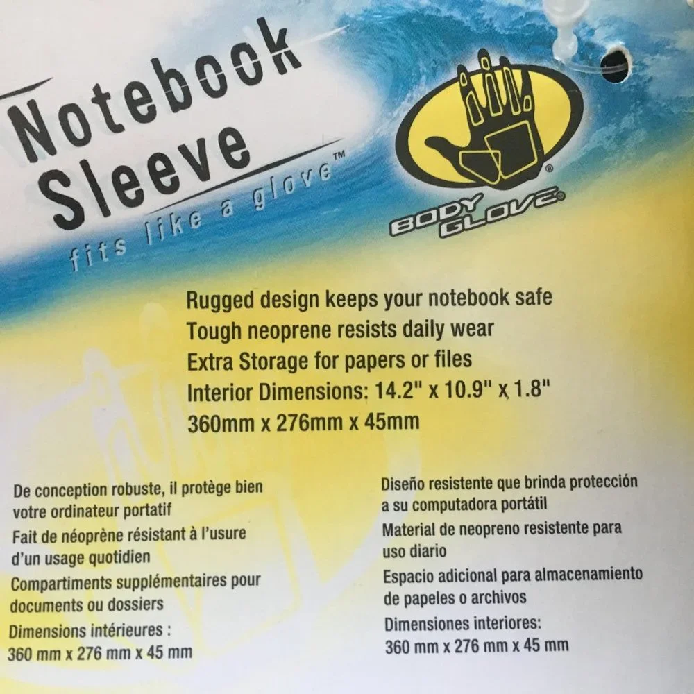NEW Body Glove Neoprene Notebook Sleeve 14.2